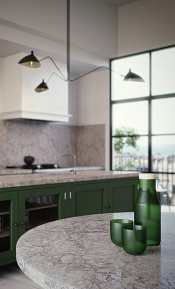 Caesarstone 6313 Turbine Grey Kitchen