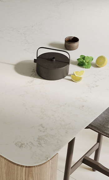 Caesarstone 8100 Calacatta Lacebound Kitchen with ICON surface