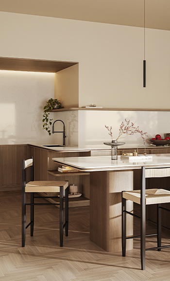 Caesarstone 5146 Misty River Kitchen with ICON surface